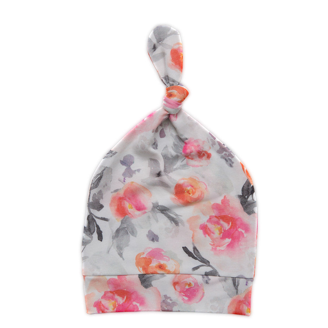 Newborn Top Knot Hat - Floral - MEMEENO